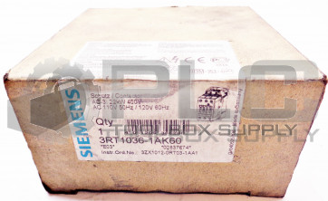 NEW SIEMENS 3RT1036-1AK60 CONTACTOR 110/120VAC 50 AMP 3 POLE 3RT10361AK60