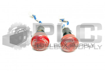 LOT OF 2 OMRON A165E-S-03U SIX PIN EMERGENCY STOP SWITCH A165ES03U RESET 24VDC