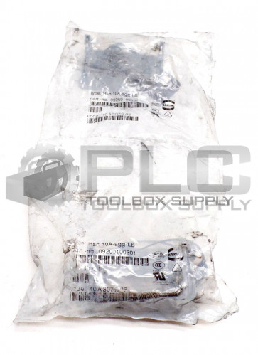 LOT OF 2 NEW HARTING 09200100301 BULKHEAD HOUSING SIZE 10A ALUMINIUM BODY