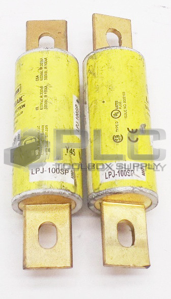 LOT OF 2 NEW BUSSMANN LPJ-100SP LOW PEAK DUAL ELEMENT TIME DELAY FUSE 