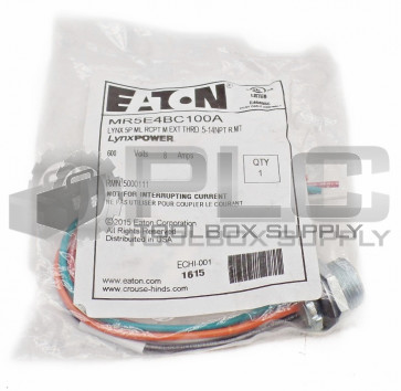 NEW EATON MR5E4BC100A MALE RECEPTACLE 1/2-14NPT 5POLE 600V 8AMPS