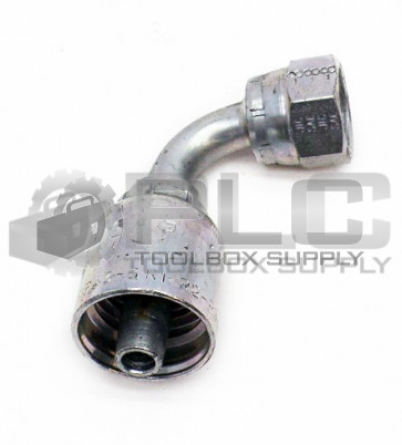NEW PARKER 13943-8-6 HYDRAULIC HOSE FITTING FEMALE JIC 90° SWIVEL 1394386