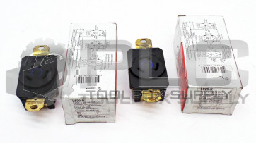 LOT OF 2 NEW LEGRAND PASS & SEYMOUR L620R TURNLOK RECEPT SGL 3W 20A 250V