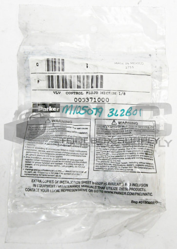 SEALED NEW PARKER 003371000 FLOW CONTROL VALVE 1/8" NPT