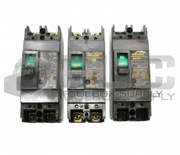 LOT OF 3 FUJI SA32B 5AMP CIRCUIT BREAKER 2POLE 550V