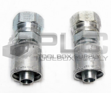 LOT OF 2 NEW PARKER 10643-16-12 HYDRAULIC FITTING 3/4" HOSE X 1" FEMALE
