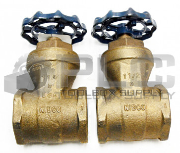 LOT OF 2 NEW NIBCO T-29 1 1/2" THREADED GATE VALVE 200 W