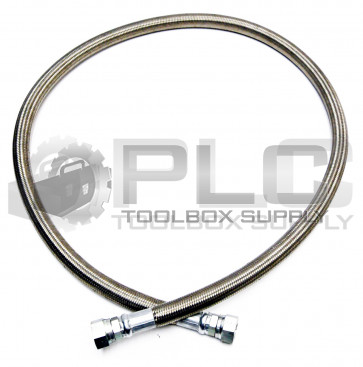 NEW BRAIDED STEEL HOSE ID: 3/4" OD: 1" w/ (2) T09-12X12 FITTINGS, OAL: 6 FT