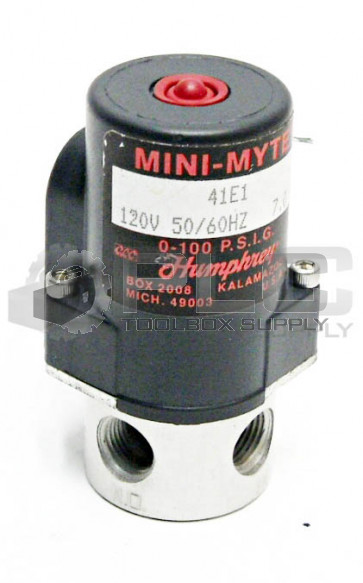 NEW HUMPHREY 41E1 MINI-MYTE SOLENOID VALVE 120V 50/60Hz 7.0W 0-100PSIG