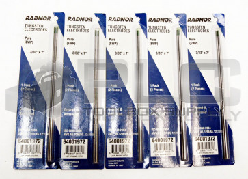 LOT OF 5 NEW RADNOR 64001972 TUNGSTEN ELECTRODS 3/32" X 7 RAD64001972