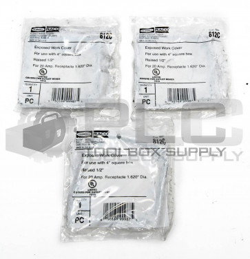 LOT OF 3 NEW HUBBELL 812C EXPOSED WORK COVER FOR 4" 20AMP RECEPTACLE