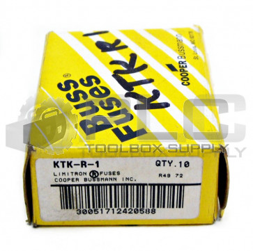 BOX OF 10 NEW BUSS KTK-R-1 LIMITRON CURRENT LIMITING FUSE 1AMP 600V