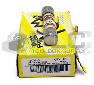 BOX OF 10 NEW BUSSMAN DCM-6 LIMITRON FAST ACTING FUSE 6AMP 600VDC