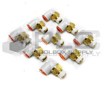 LOT OF 9 NEW SMC KQ2L11-35AS ELBOW FITTING, 3/8" 