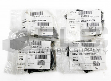 LOT OF 4 (50 EA.) EPDM CAPS-0.125-1.000-BLACK-50/BAG-STOCK 790486 (200 TOTAL)