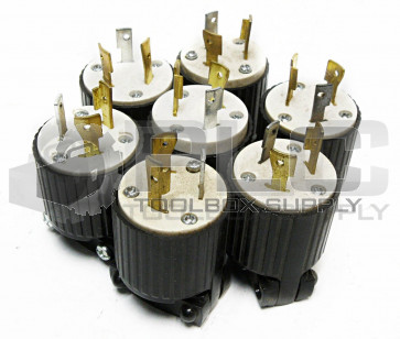 LOT OF 7 NEW COOPER L5-20P TWIST LOCK PLUG 20A 125V