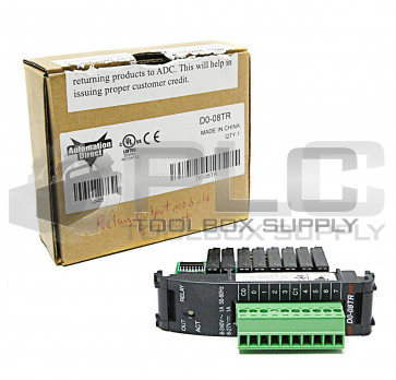 NEW AUTOMATION DIRECT D0-08TR RELAY OUTPUT MODULE, 8-POINT, 6-24 VDC/6-240 VAC