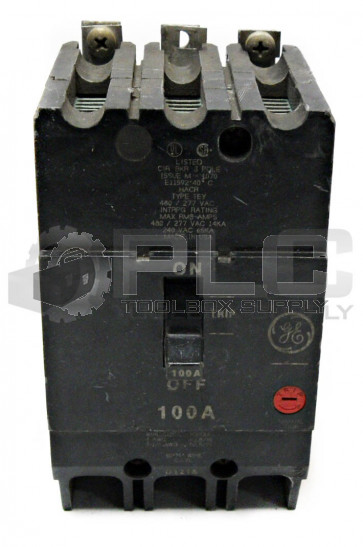 GENERAL ELECTRIC 100AMP CIRCUIT BREAKER, TYPE: TEY, 3POLE, TEY3100