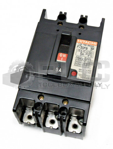 NEW HITACHI F-30FB 5AMP CIRCUIT BREAKER, 3POLE, BF3F 3P-5A