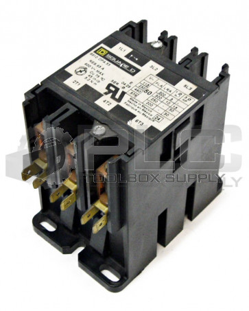 NEW SQUARE D 8910 DPA 53 CONTACTOR, 50AMP, 24V 50/60Hz COIL, 8910DPA53 SER. B
