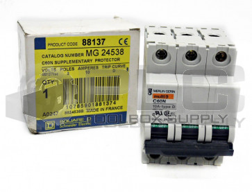 NEW SQUARE D MG24538 SUPPLEMENTARY PROTECTOR 10 AMP, 3 POLE, D CURVE, MG-24538