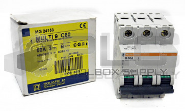 NEW SQUARE D MG24153 SUPPLEMENTARY PROTECTOR 50 AMP, 3 POLE, D CURVE, MG-24153