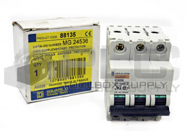 NEW SQUARE D MG24536 SUPPLEMENTARY PROTECTOR 6 AMP, 3 POLE, D CURVE, MG-24536