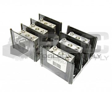 LOT OF 2 BURNDY BDB-22-2/0-3 POWER DISTRIBUTION BLOCK, AWG 14-2/0 WIRE 