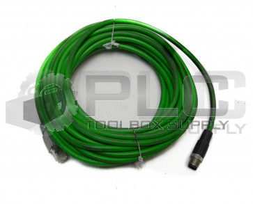NEW IFM E18423 CROSSED CABLE RJ45/M12 D-CODED, MALE/ETHERNET, 10M