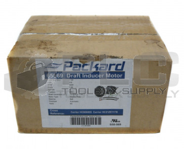SEALED NEW PACKARD 65569 DRAFT INDUCER MOTOR, 115V, 3300RPM, 1.8AMP, CW ROTATION