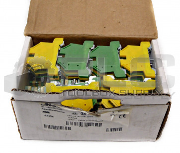 LOT OF 75 NEW DN-G10 TERMINAL BLOCK, GREEN YELLOW 10AWG