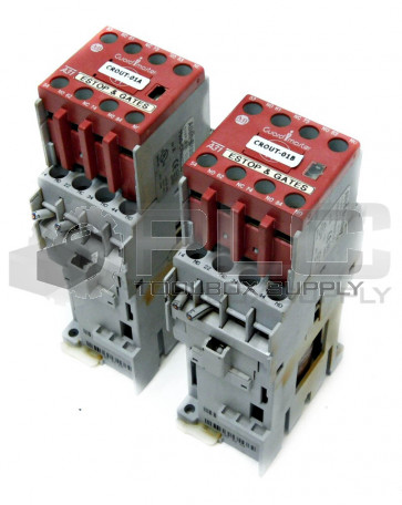 LOT OF 2 ALLEN BRADLEY 700S-CF620DJC SER A SAFETY CONTACT RELAY, COIL 24V DC