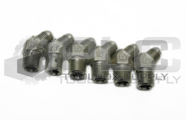 LOT OF 6 NEW PARKER 6-6 VTX-S MALE 45 DEG ELBOW 3/8 JIC X 3/8 NPT MALE STEEL