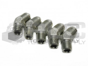 LOT OF 5 NEW PARKER 8 VTX-S MALE 45 DEG ELBOW 1/2 JIC X 3/8 NPT MALE STEEL