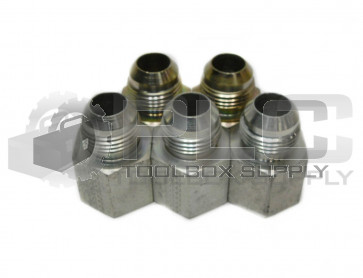 LOT OF 5 NEW EATON CONNECTOR ADAPTER 1-1/16" MALE JIC X 3/4" FEMALE, STEEL