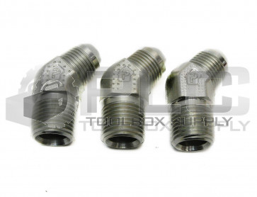 LOT OF 3 NEW PARKER 8-8 VTX-S MALE 45 DEG ELBOW 1/2 JIC X 1/2 NPT MALE STEEL