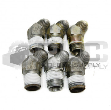 LOT OF 6 PARKER 8-8 VTX-S MALE 45 DEG ELBOW 1/2 JIC X 1/2 NPT MALE