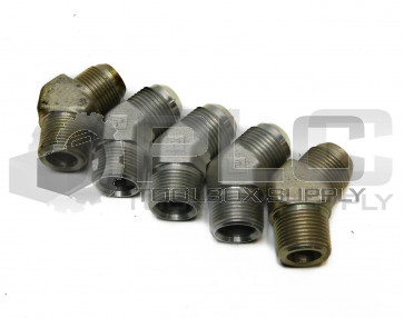 LOT OF 5 NEW PARKER 12 VTX-S MALE 45 DEG ELBOW 3/4 JIC X 3/4 NPT MALE STEEL