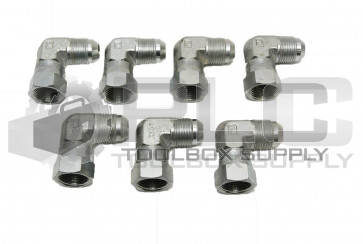 LOT OF 7 NEW PARKER 8 C6X-S 90 DEGREE ELBOW 1/2" MALE JIC X 1/2" FEMALE SWIVEL