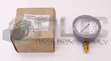 NEW ASHCROFT 25-1490-A-02L-10# LOW PRESSURE GAUGE SIZE 2-1/2 CONN LOWER 1/4 NPT