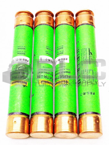 LOT OF 4 NEW BUSSMANN FRS-R-7 FUSETRON DUAL-ELEMENT TIME DELAY FUSE 600V 300VDC