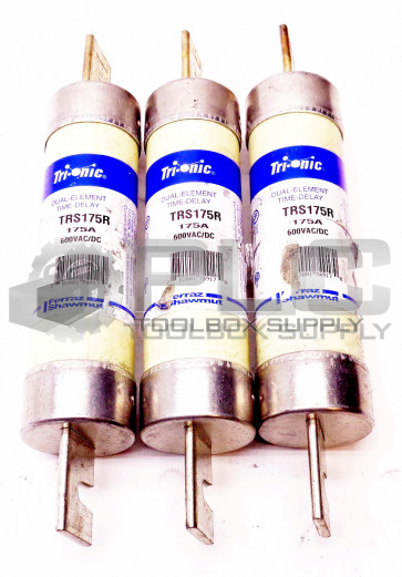LOT OF 3 FERRAZ SHAWMUT TRS175R TRI-ONIC DUAL-ELEMENT TIME DELAY FUSE 175A 600V