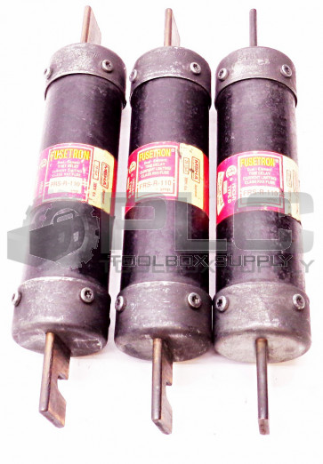 LOT OF 3 BUSSMANN FRS-R-110 FUSETRON CURRENT LIMITING CLASS RK5 FUSE 600VAC