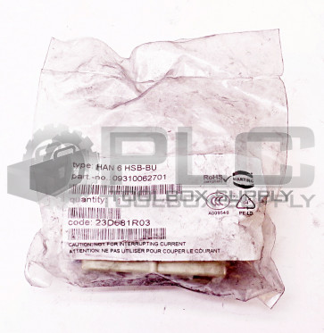 NEW HARTING 9310062701 FEMALE CONNECTOR HAN 6 HSB-BU