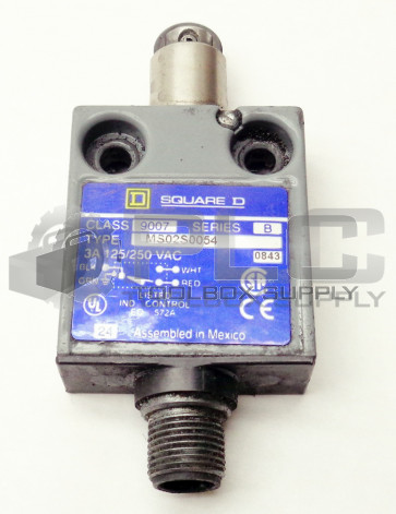 SQUARE D MS02S0054 LIMIT SWITCH 3A 125/250 VAC