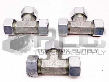 LOT OF 3 NEW PARKER 22-L E0 DE 7/8" T-FITTING
