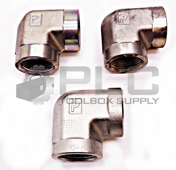 LOT OF 3 NEW PARKER 1-1/8" FEMALE 1-1/18" FEMALE 90° ELBOW FITTING