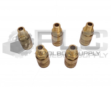 LOT OF 5 NEW PARKER B22 1/4" IN 1/2" THREAD MALE BRASS COUPLER BODY
