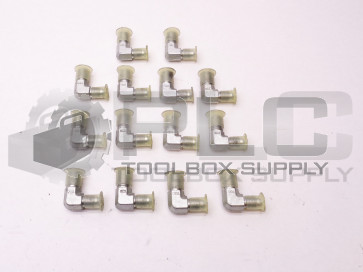 LOT OF 14 NEW PARKER 1/4" MALE 7/16" TAPERED MALE 90° ELBOW FITTING