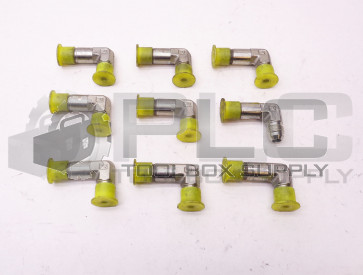 LOT OF 9 NEW PARKER 1/4" MALE 9/16" TAPERED MALE 90° L-FITTING